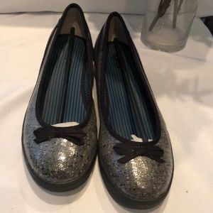 Silver glam wedged loafers